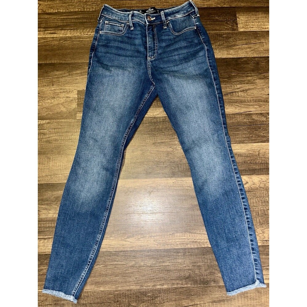 Hollister Womens Blue Denim Jeans Size 27x26 Curvy High Rise Super Skinny